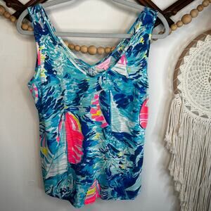 Lilly Pulitzer Gigi Sparkling Blue Hey Baby Bay Tank